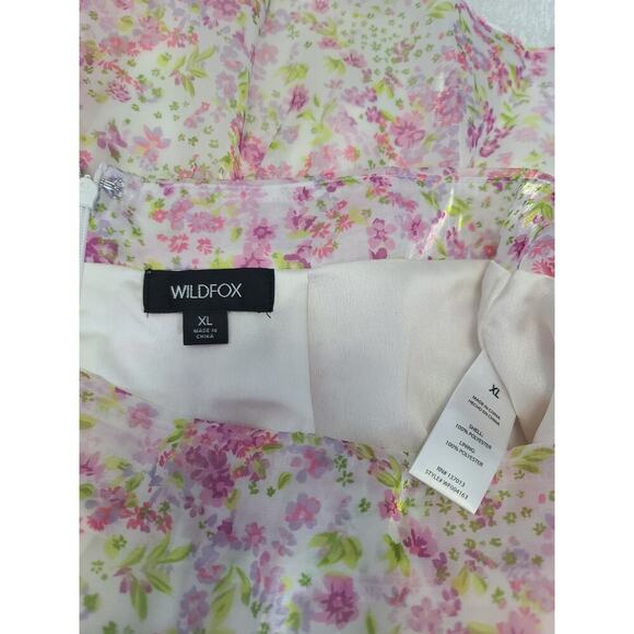 Wildfox Floral ruffle bottom skirt Size XL summer picnic garden girl Cottagecore - Picture 7 of 8